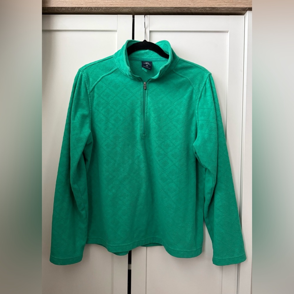 Vintage LAND’S END Green Quarter-Zip Fleece, Size Medium
